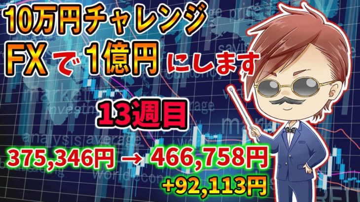 【FX10万円チャレンジ】1年で1億円にします！13週目  ※ペッパーのリアルトレード