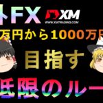 【FX】【ゆっくり実況】ハイレバのXMを使って10万円から1000万円を目指す最低限のルールとは？