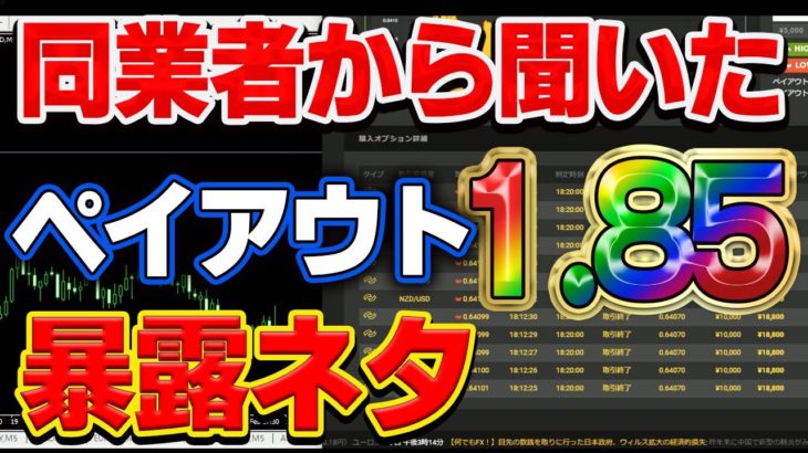 【バイナリー】同業者から聞いたペイアウト1.85暴露ネタ