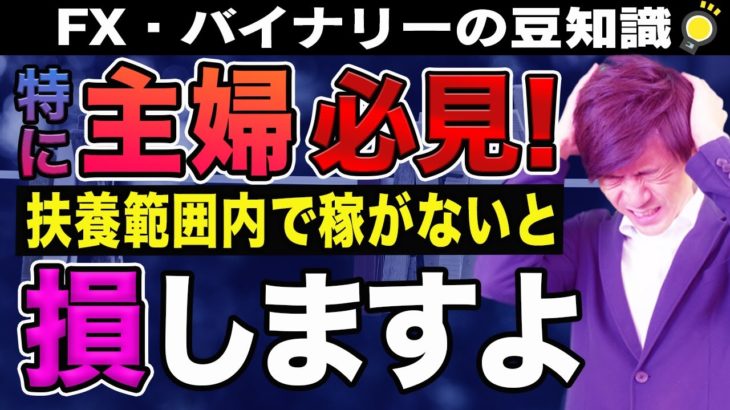 【FX・バイナリーオプション】特に主婦必見！扶養範囲内で稼がないと損しますよ！【はたけの投資講座】