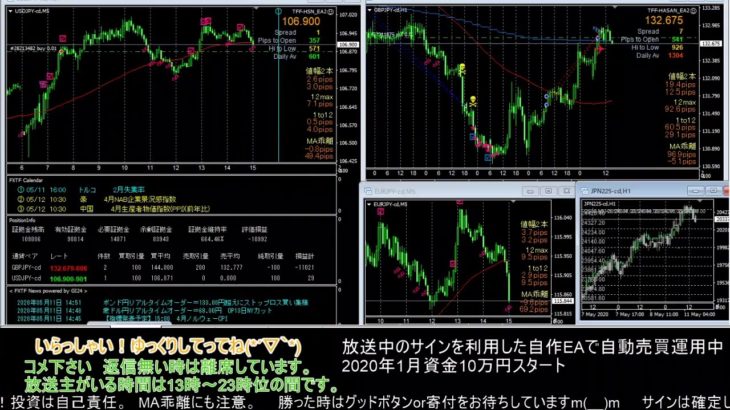 【FX】🍵MT4システムトレードと自動売買🍵【EA】2020/0511