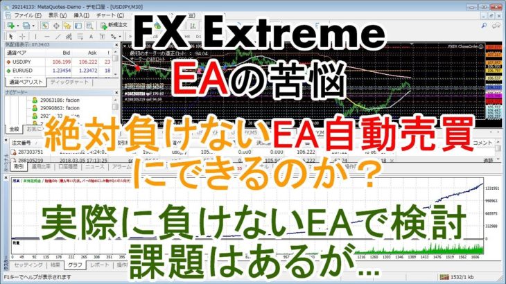 【FX Extreme】検討　番外編#B002 EAの苦悩 絶対負けない自動売買にできるのか？