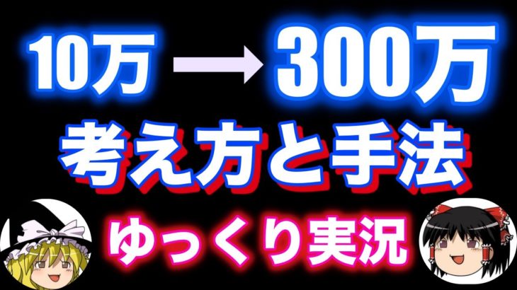 【ゆっくり実況】FXで10万円を３００万円にする具体的な考え方と手法を紹介