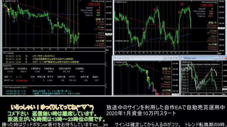 【FX】🍵MT4システムトレードと自動売買🍵【EA】2020/0821