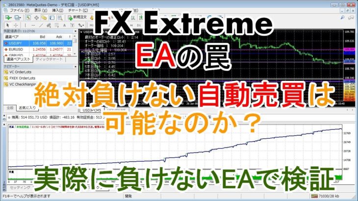 【FX Extreme】検討　番外編#001 EAの罠 絶対負けない自動売買は可能なのか？