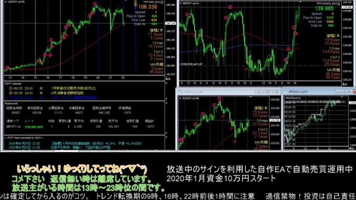 【FX】🍵MT4システムトレードと自動売買🍵【EA】2020/0825