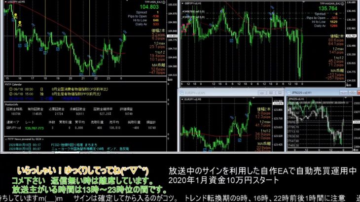 【FX】🍵MT4システムトレードと自動売買🍵【EA】2020/0917