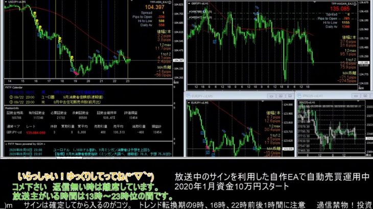 【FX】🍵MT4システムトレードと自動売買🍵【EA】2020/0918