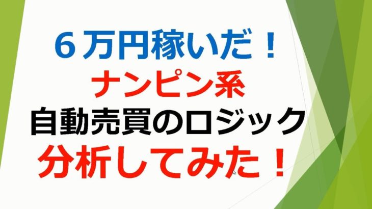 【FX】６万円稼いだナンピンマーチンEAのロジックを解説！