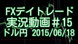 FXデイトレード 手法 実況動画＃15　ドル円 2015/06/18