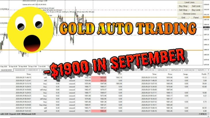 Trading Gold with EA, Full Auto, Results in September 2020