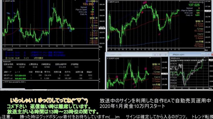 【FX】🍵MT4システムトレードと自動売買🍵【EA】2020/1008