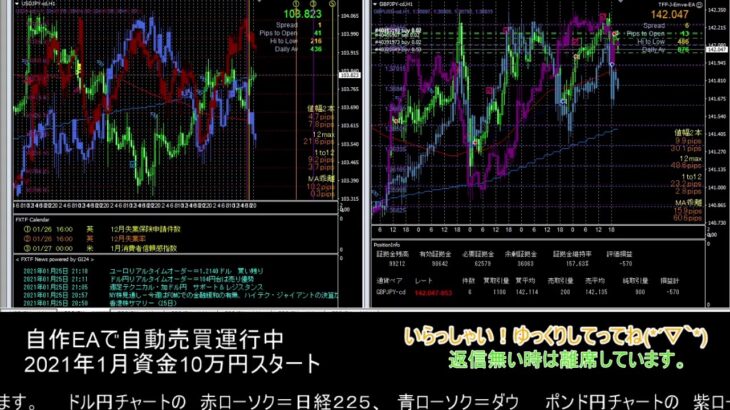 【FX】🍵MT4システムトレード自動売買🍵【EA】2021/0125