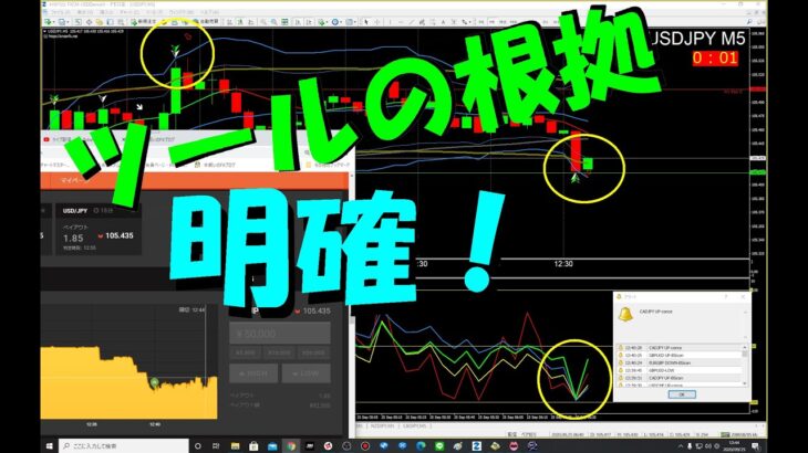 19日  ビットコインチャート　集中狙い　バイナリー流し配信【ツール検証】