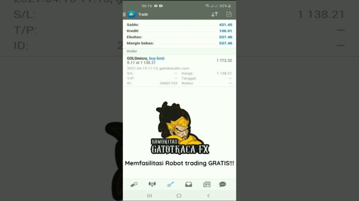 EA GATOTKACA FX || FREE ROBOT TRADE FOREX || Profit tanggal 29 April 2021