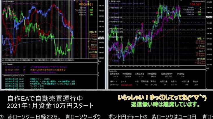 【FX】🍵MT4システムトレード自動売買🍵【EA】2021/05019