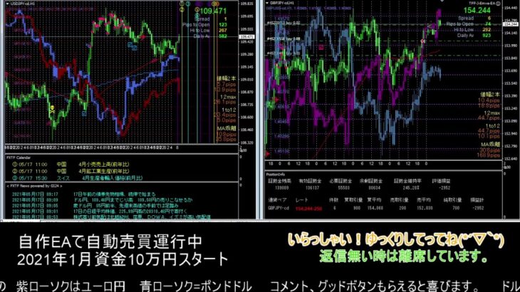 【FX】🍵MT4システムトレード自動売買🍵【EA】2021/05017