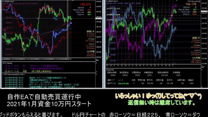 【FX】🍵MT4システムトレード自動売買🍵【EA】2021/05014