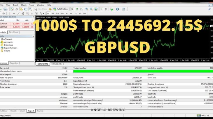 Best Forex EA| 1000$  TO 2445692.15$ | Just 4 Moths | GBPUSD| Perfect Solution_ Ea | 2021