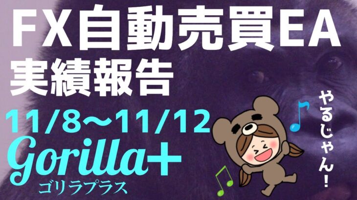 FX自動売買EAゴリラプラス実績報告2021年11月8日～11月12日