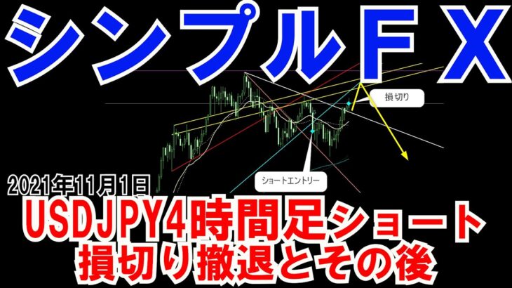 ＦＸ実況　USDJPY損切り撤退しました その後さらにそこからショート再エントリーできるか？