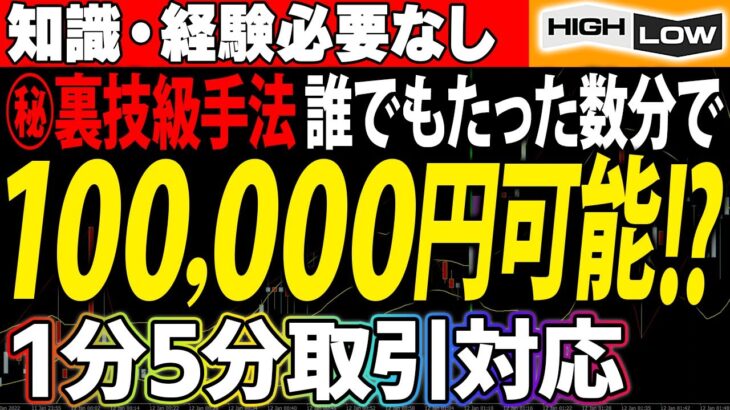 【※バイナリーオプション】たった数分でも10万円稼ぐことが可能な1分5分取引対応の裏技的手法を伝授します！【FX 必勝法】【投資 副業】【リアルトレード】