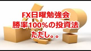 FX日曜勉強会 勝率100%の投資法ただし。。