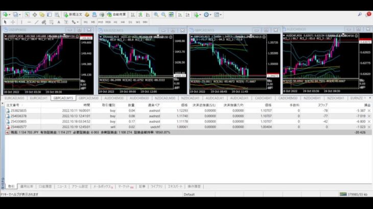 FX 自動売買 無料EA Tycoon ライブ配信 シグナル 2022/10/19