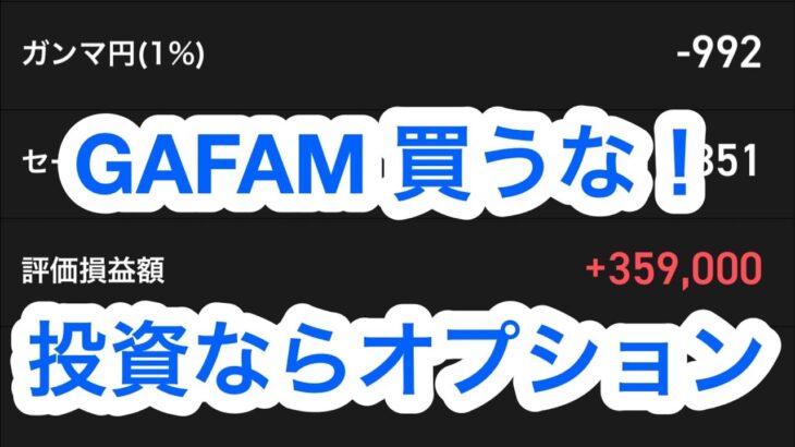 【86】GAFAM終了？日本株強気？日経平均暴落が来る？暴落対策はコレ！日経225オプションが実は1番FIREしやすい！先物オプション先物ミニETF米国株NISAダブルインバースFXバイナリーデイトレ