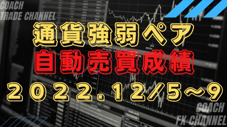 【FX】通貨強弱ペアのインジケーターをEA（自動売買化）成績発表！2022.12/5～12/9まで