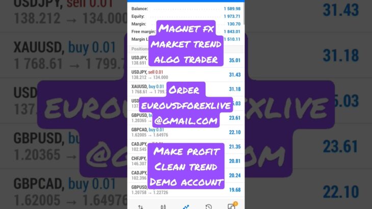 MAGNET FX MARKET TREND EA ANY PAIRS ANY ACCOUNT TYPES COLLECT PROFIT WITH TREND #xauusd #forex #gold