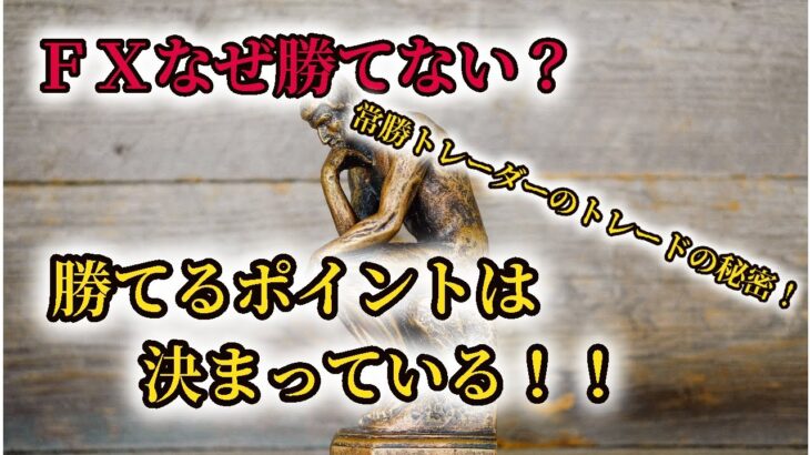 【超重要】ＦＸ勝てない方必見！常勝トレーダーのトレードしているポイント！必勝法探しはやめましょう！！