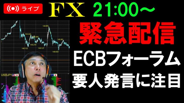 緊急FXライブ★夜の臨時配信！ECBフォーラムは要人発言に注目！ドル円スキャルピング実況！