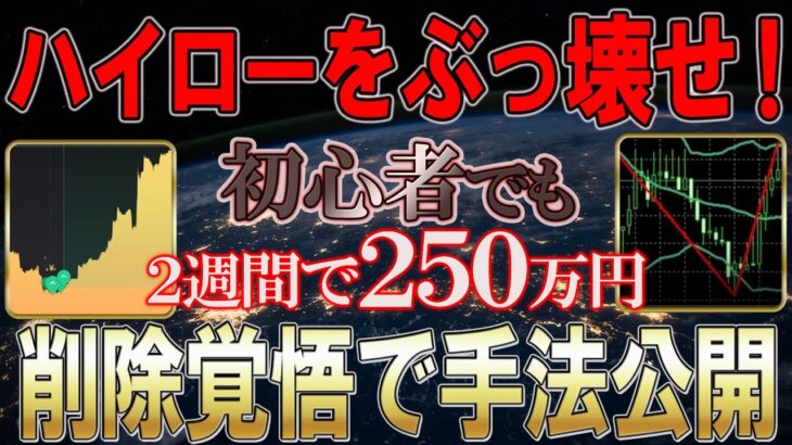 【※削除覚悟で公開!!】！ハイローに奪われた資金を奪い返す唯一無二の1分手法をハイローから知られる前に使ってください【バイナリーオプション】【投資初心者】