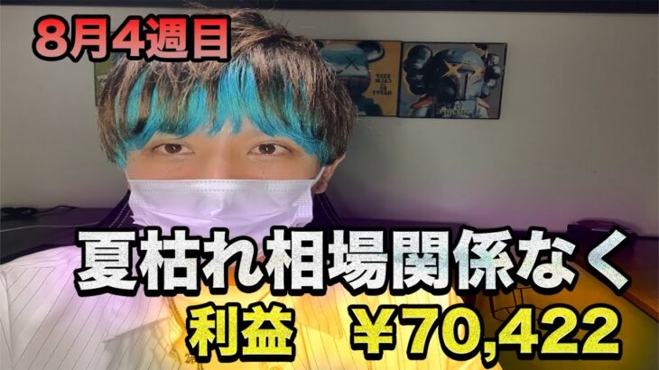 【FX自動売買】8月4週目　夏枯れ相場関係無く利益￥70,422