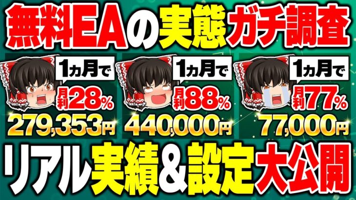 【 無料EAは実際に儲かる？】月利+８８％達成のユーザー設定公開します。