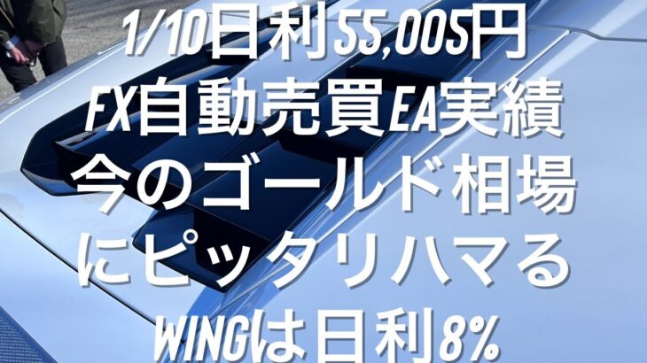 1/10日利55,005円 FX自動売買EA実績 今のゴールド相場にピッタリハマるWINGは日利8%