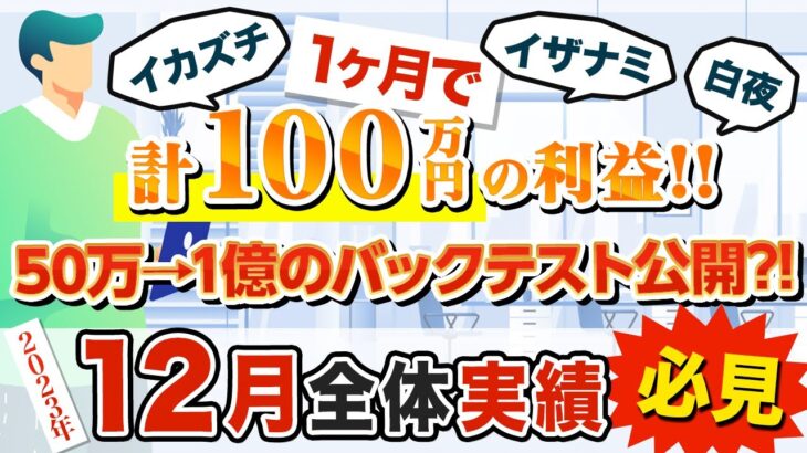 【50万円から1億円の利益！】新リリースEAのバックテストを公開！12月全体実績（FX自動売買 EA）