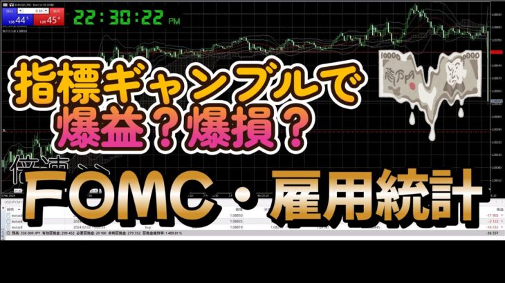 【海外FX】FOMC！雇用統計！指標ギャンブルで爆益・爆損⁉【2024年1月第5週】