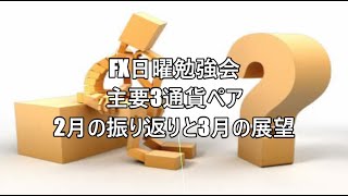 FX日曜勉強会　主要3通貨ペア　2月の振り返りと3月の展望