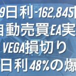 4/19日利-162,845円 FX自動売買EA実績 Vega損切り WING日利48%の爆益