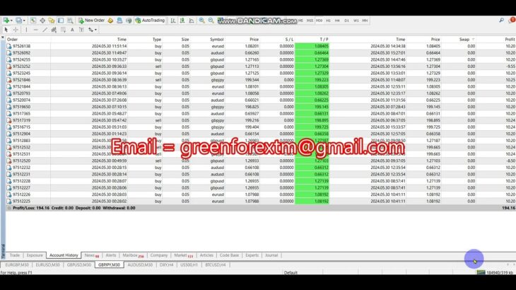 Yesterday Forex robot software auto trading EA Trading Bot 2024 05 30 Profit video proof