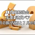 FX日曜勉強会 主要3通貨ペア ６月の振り返りと７月の展望