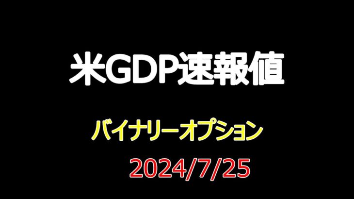 20240725 米GDP速報値 バイナリーオプション