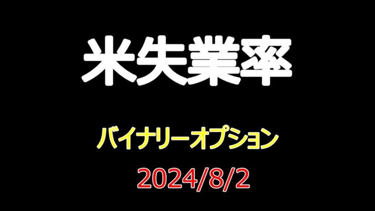 20240802 米失業率 バイナリーオプション