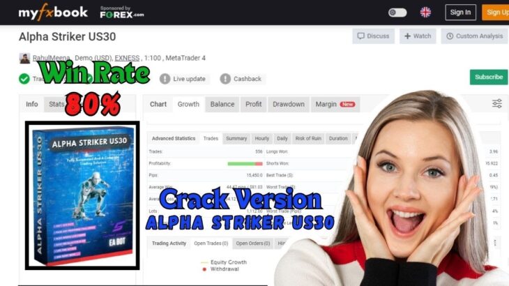 Best forex Crack EA | With 99.99% Profit | Alpha Striker US30 + SetFiles | Get Now