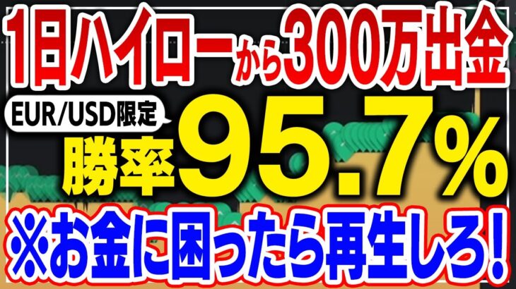 【EURUSD限定】バイナリー素人が初日に300万円稼ぎ出し即日でハイローから出金した！簡単さと勝率を極めた1分必勝法を徹底解説【ハイローオーストラリア】【副業】【投資】【FX】