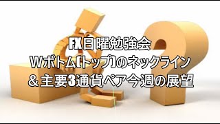 FX日曜勉強会Ｗボトム(トップ)のネックライン＆主要3通貨ペア今週の展望