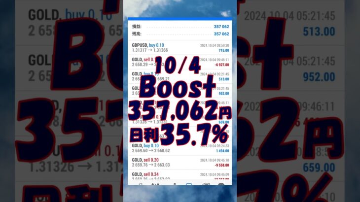 FX自動売買EA　10/4のトレード結果💹#shorts