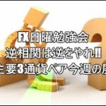 FX日曜勉強会　逆相関は逆をやれ‼＆主要3通貨ペア今週の展望